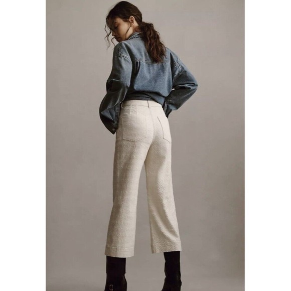 Anthropologie The Skipper High-Rise Crop Wide-Leg Jeans by‎ Pilcro Size 32 $168 - Picture 3 of 16